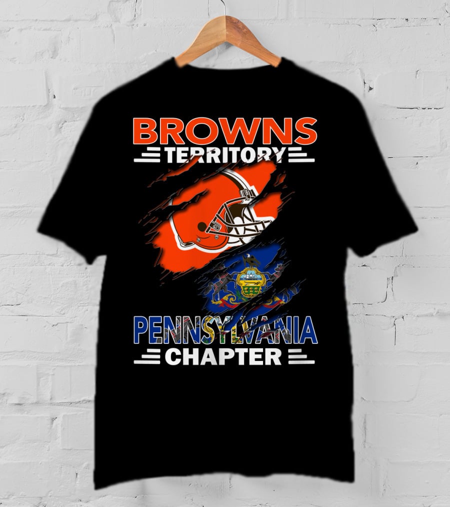 Browns Territory Pennsylvania Chapter Football Helmet State Flag T-Shirt