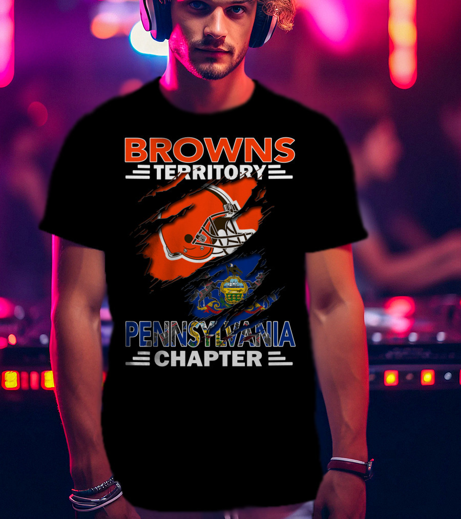 Browns Territory Pennsylvania Chapter Football Helmet State Flag T-Shirt