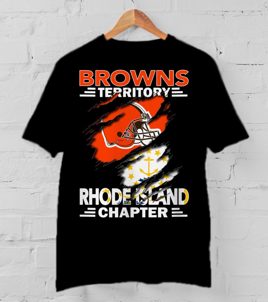 Browns Territory Rhode Island Chapter Football Helmet Anchor T-Shirt