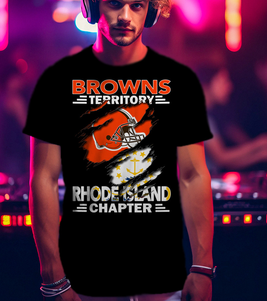 Browns Territory Rhode Island Chapter Football Helmet Anchor T-Shirt