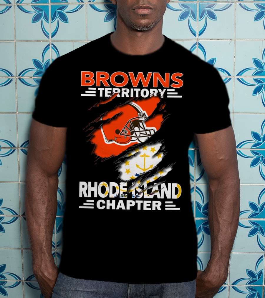 Browns Territory Rhode Island Chapter Football Helmet Anchor T-Shirt