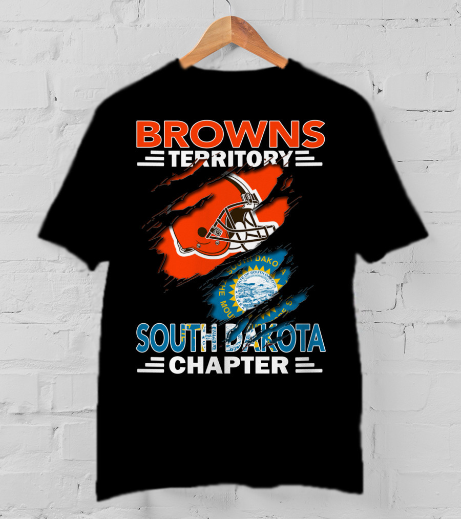 Browns Territory Football Helmet South Dakota Chapter State Seal T-Shirt