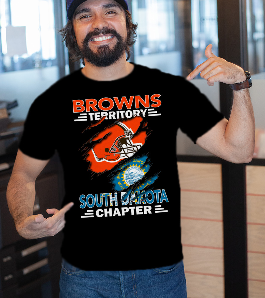 Browns Territory Football Helmet South Dakota Chapter State Seal T-Shirt