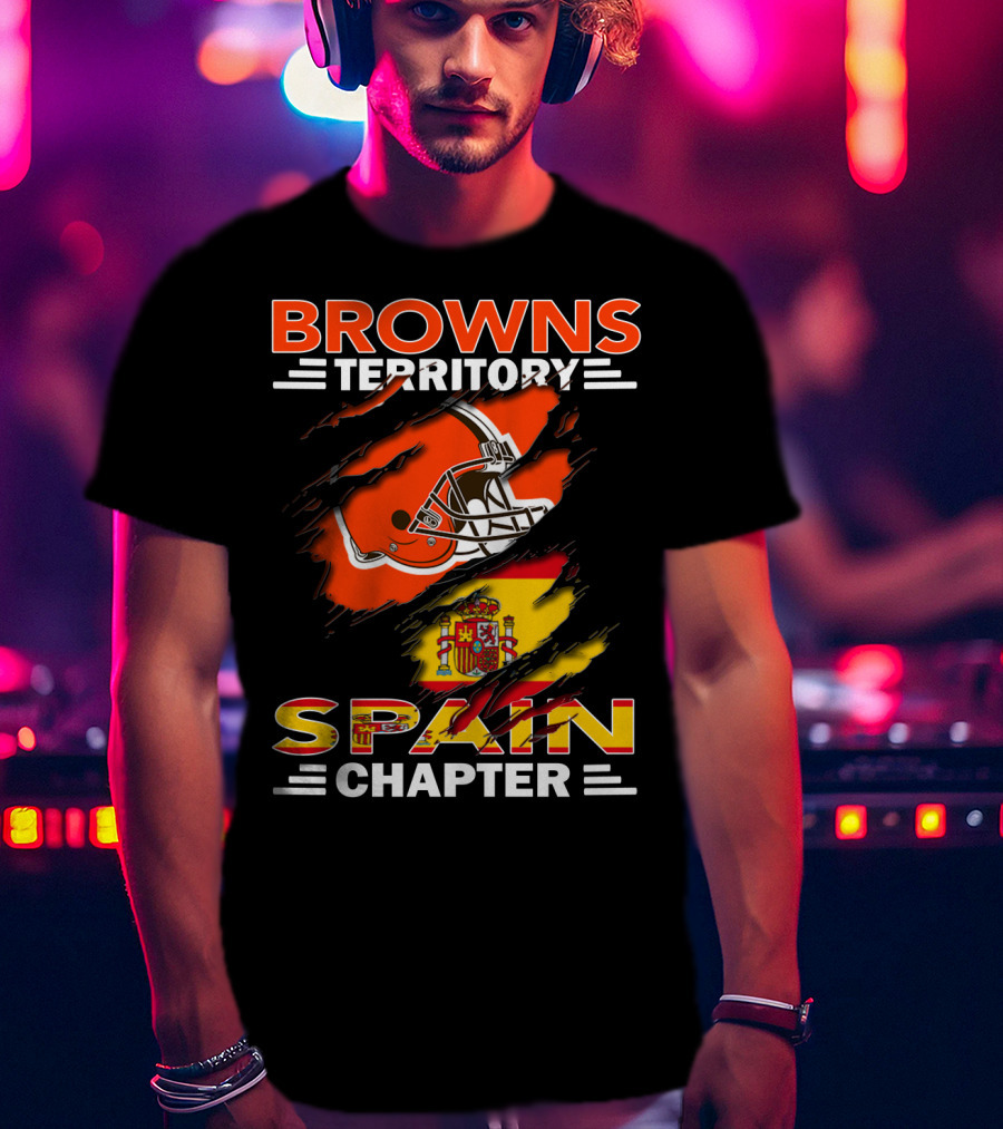 Browns Territory Spain Chapter Helmet Flag T-Shirt