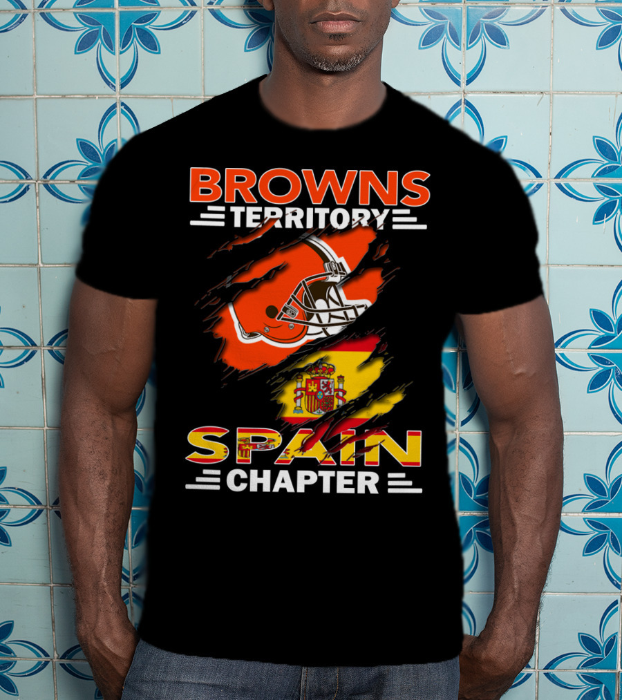 Browns Territory Spain Chapter Helmet Flag T-Shirt