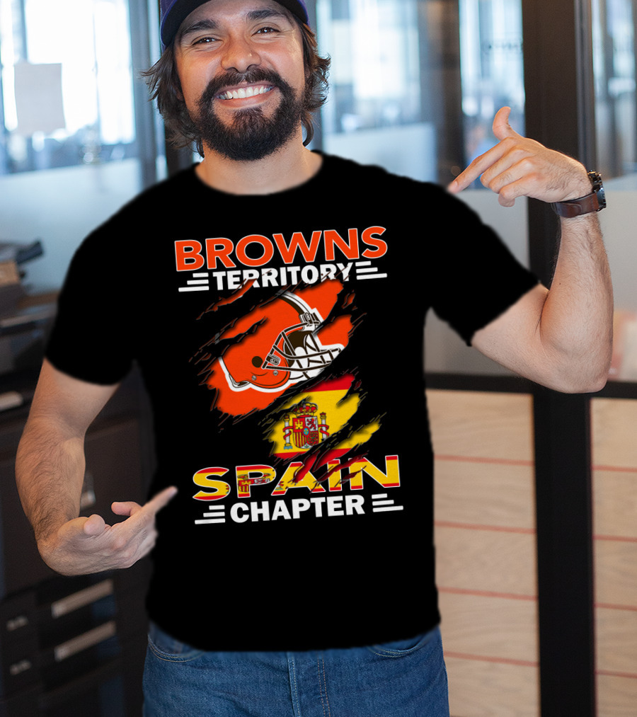 Browns Territory Spain Chapter Helmet Flag T-Shirt
