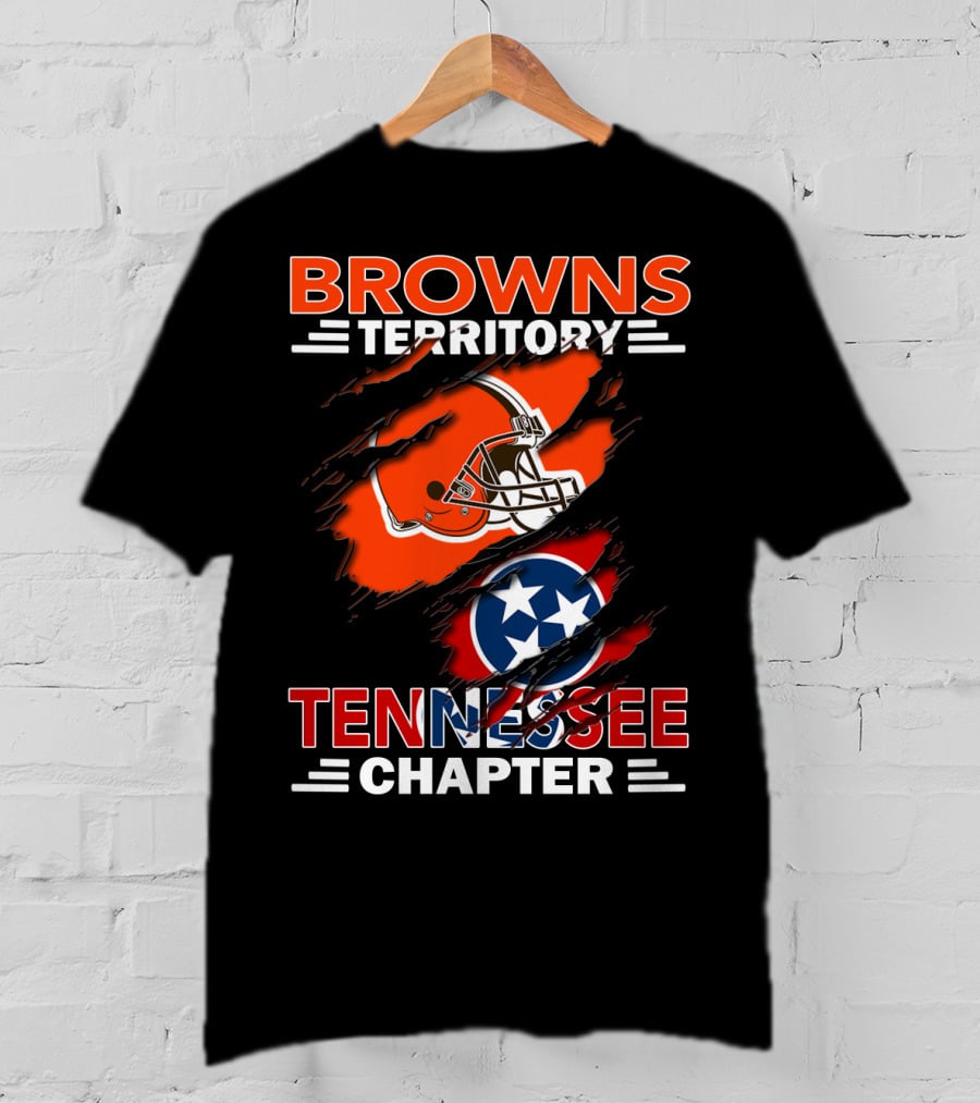 Browns Territory Tennessee Chapter Helmet Stars And Flag T-Shirt