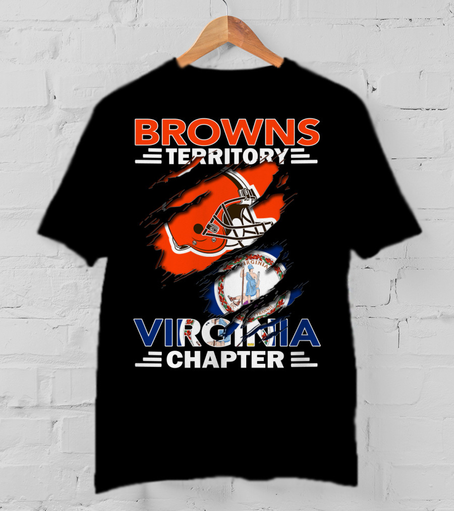 Browns Territory Virginia Chapter Helmet Virginia State Flag Fusion T-Shirt