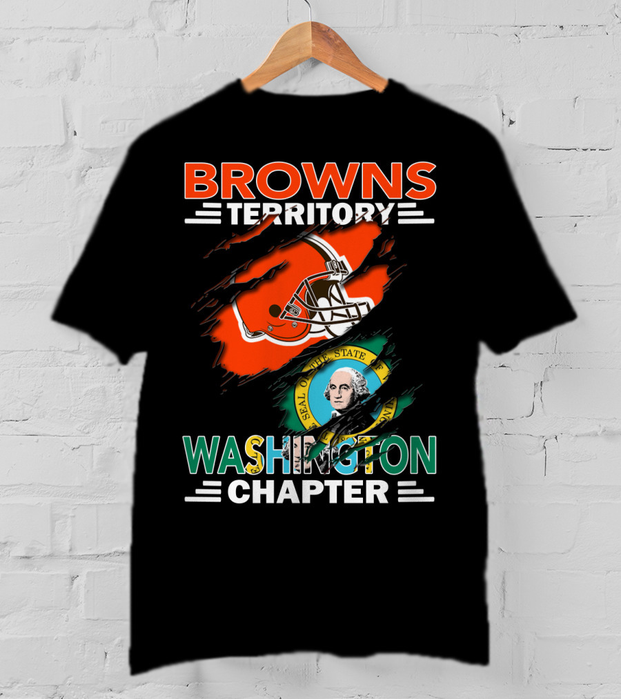 Browns Territory Washington State Chapter Seal Football Helmet Fan T-Shirt