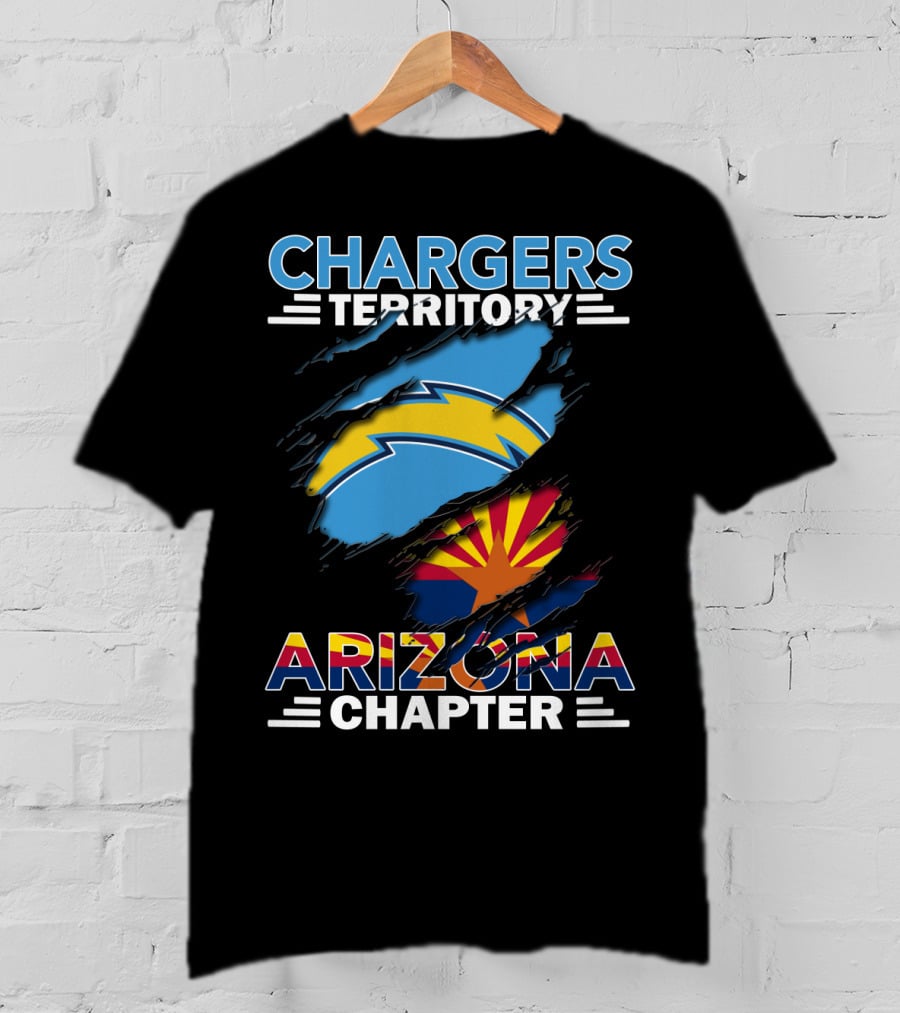 Chargers Territory Arizona Chapter Lightning Bolt And State Flag Elements T-Shirt