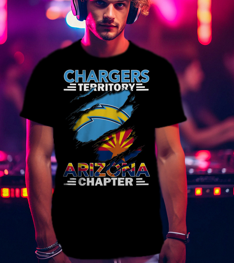 Chargers Territory Arizona Chapter Lightning Bolt And State Flag Elements T-Shirt