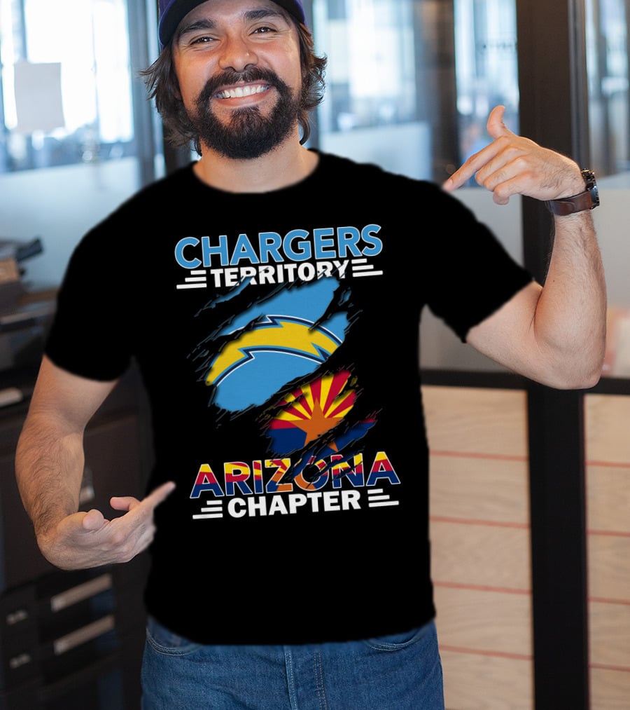 Chargers Territory Arizona Chapter Lightning Bolt And State Flag Elements T-Shirt