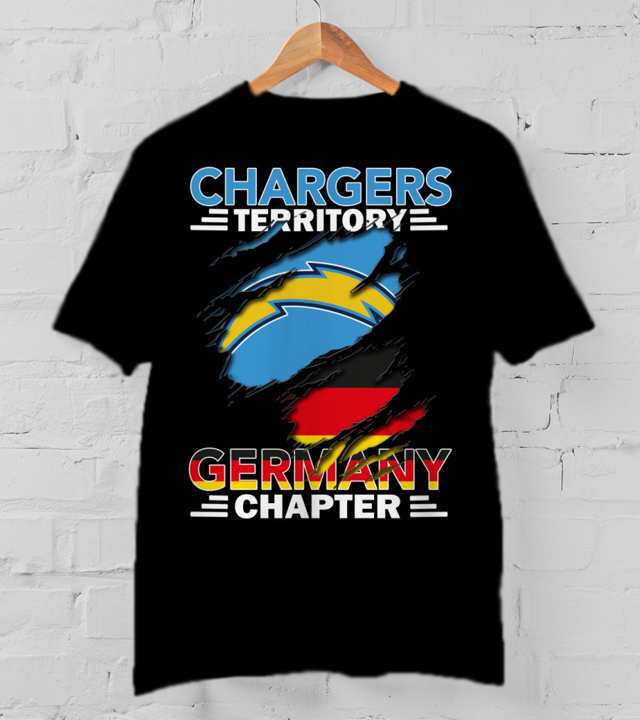 Chargers Territory Germany Chapter Germany Flag And Bolt T-Shirt