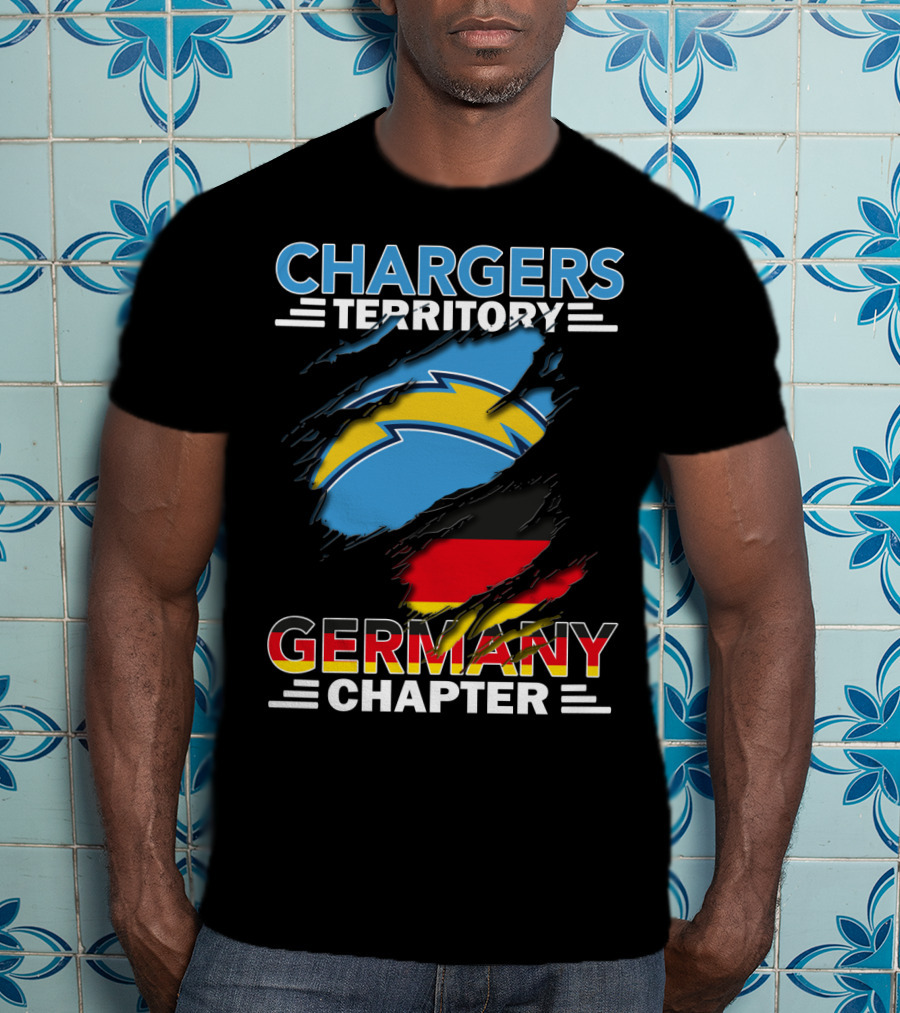Chargers Territory Germany Chapter Germany Flag And Bolt T-Shirt