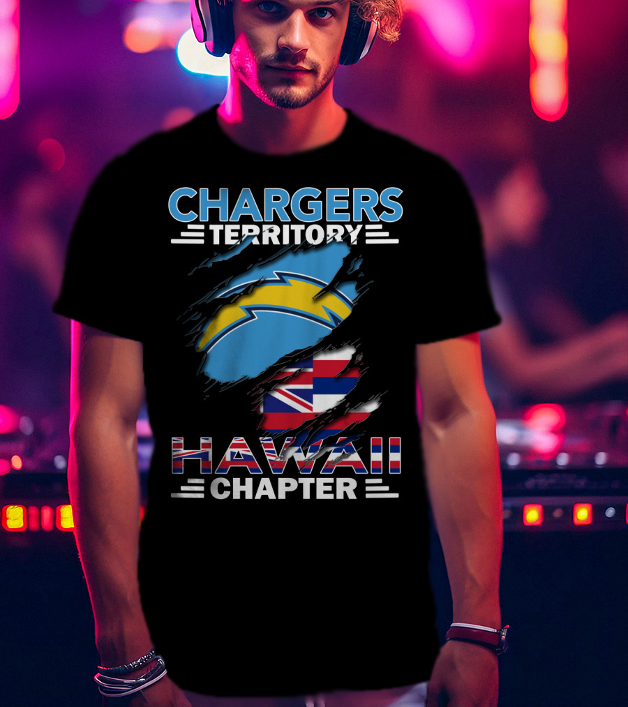 Chargers Territory Hawaii Chapter NFL Team Fan Union Jack Flag T-Shirt