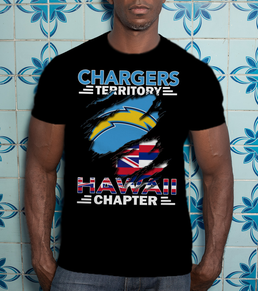 Chargers Territory Hawaii Chapter NFL Team Fan Union Jack Flag T-Shirt