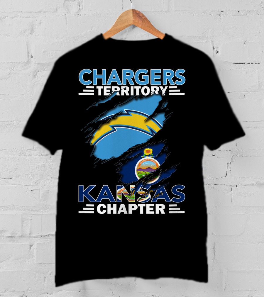 Chargers Territory Kansas Chapter Kansas Flag And Chargers T-Shirt