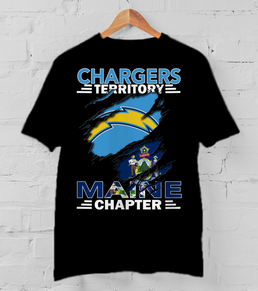 Chargers Territory Maine Chapter Logo With State Flag Elements T-Shirt