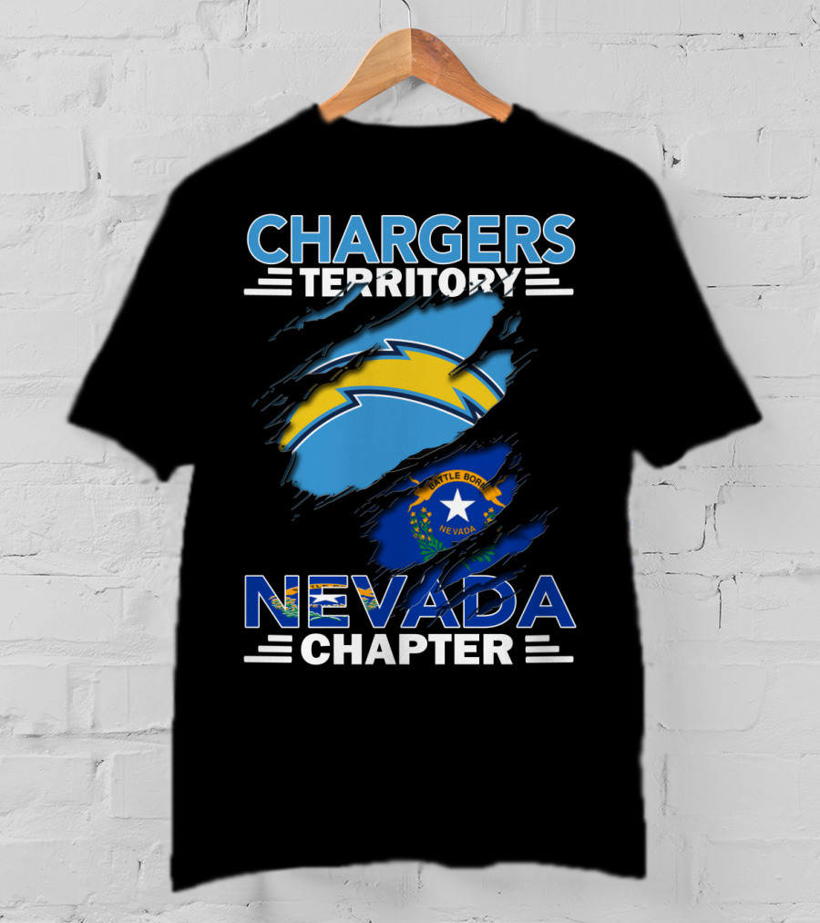 Chargers Territory Nevada Chapter Battle Born Flag Emblem T-Shirt