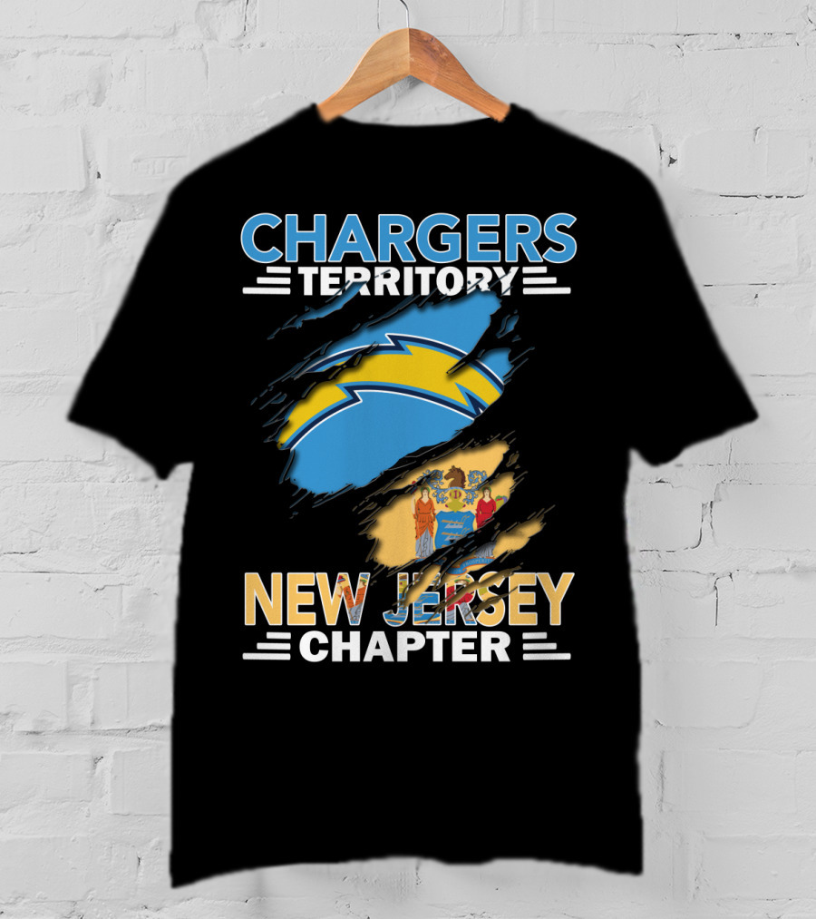 Chargers Territory New Jersey Chapter With State Flag And Team T-Shirt