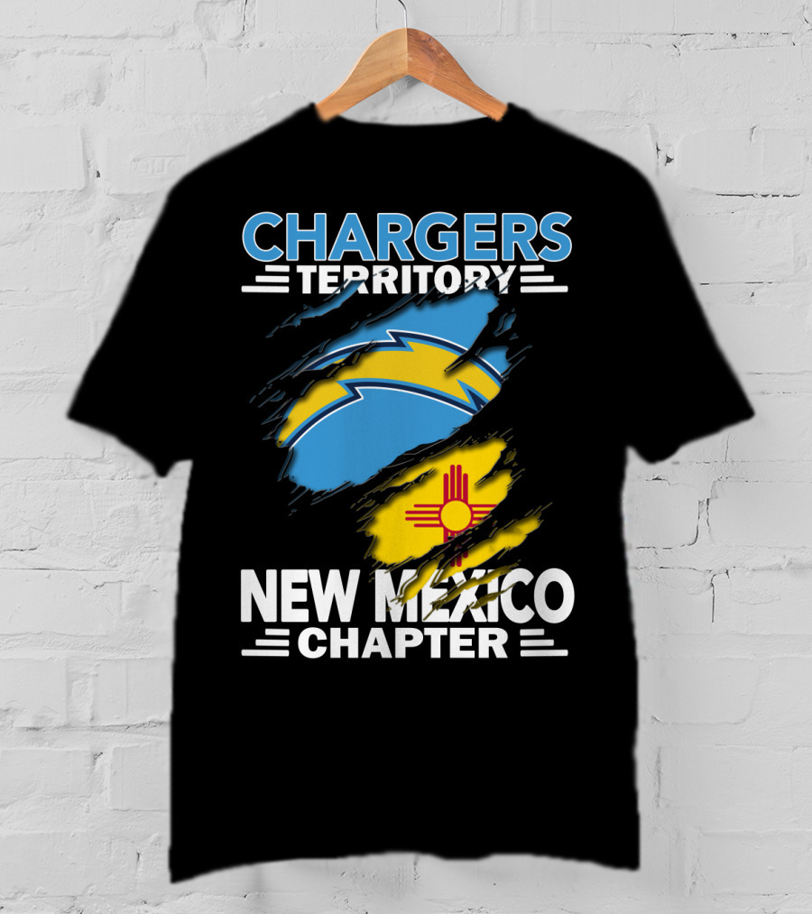 Chargers Territory New Mexico Chapter Torn Flags Zia Symbol Bolt T-Shirt