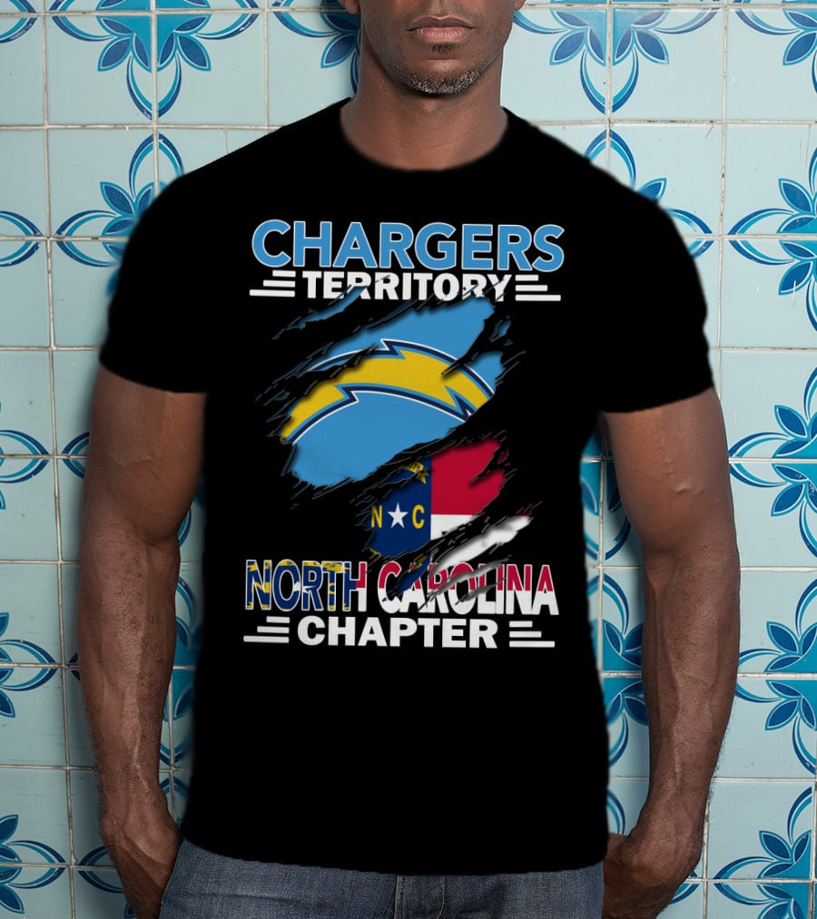 Chargers Territory North Carolina Chapter Logo With State Flag And Team T-Shirt