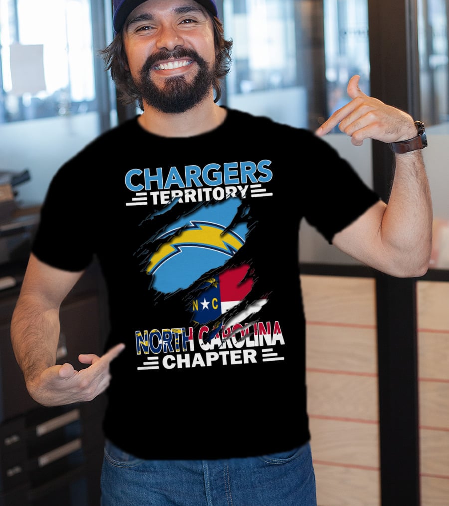 Chargers Territory North Carolina Chapter Logo With State Flag And Team T-Shirt