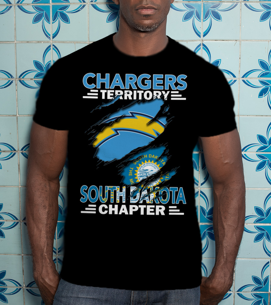 Chargers Territory South Dakota Chapter State Flag Lightning Bolt T-Shirt