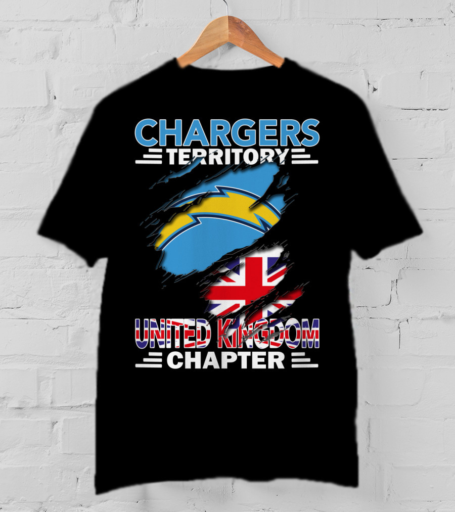 Chargers Territory United Kingdom Chapter Union Flag And Bolt T-Shirt