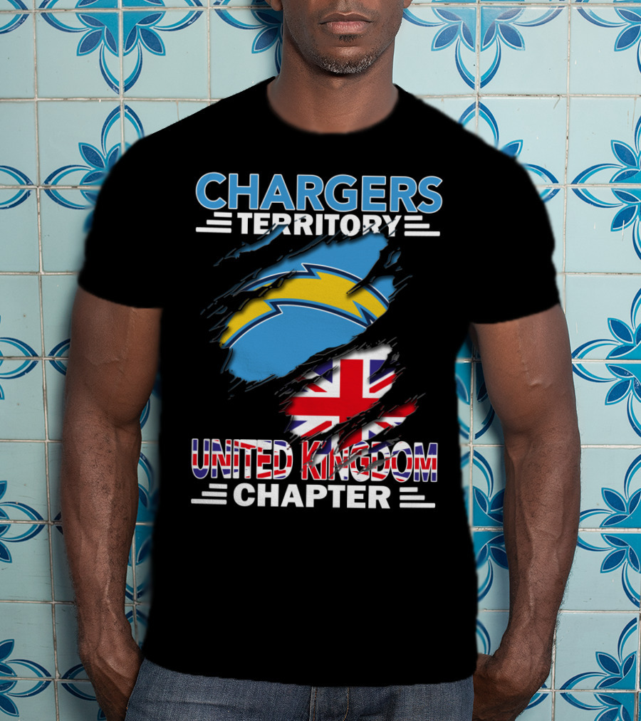 Chargers Territory United Kingdom Chapter Union Flag And Bolt T-Shirt