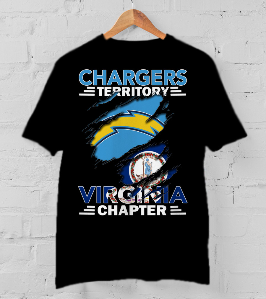 Chargers Territory Virginia Chapter With Logo And State Emblem T-Shirt