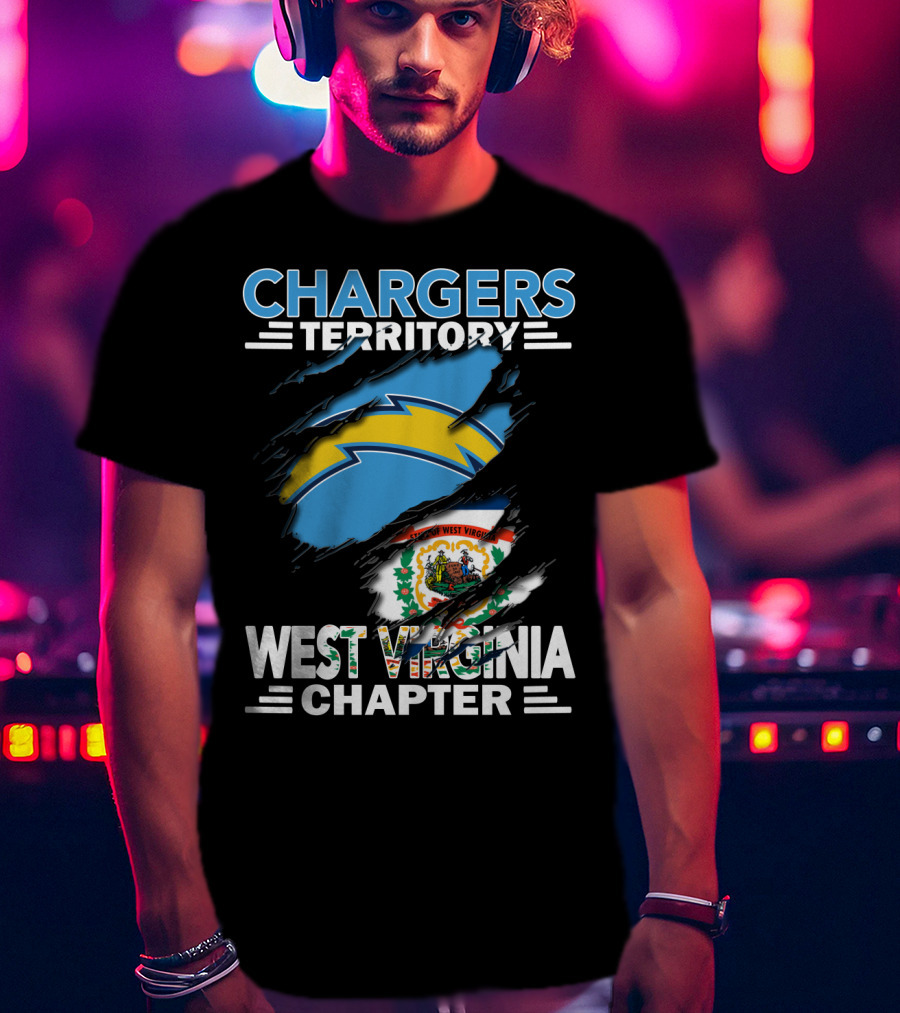 Chargers Territory West Virginia Chapter Torn Flag T-Shirt