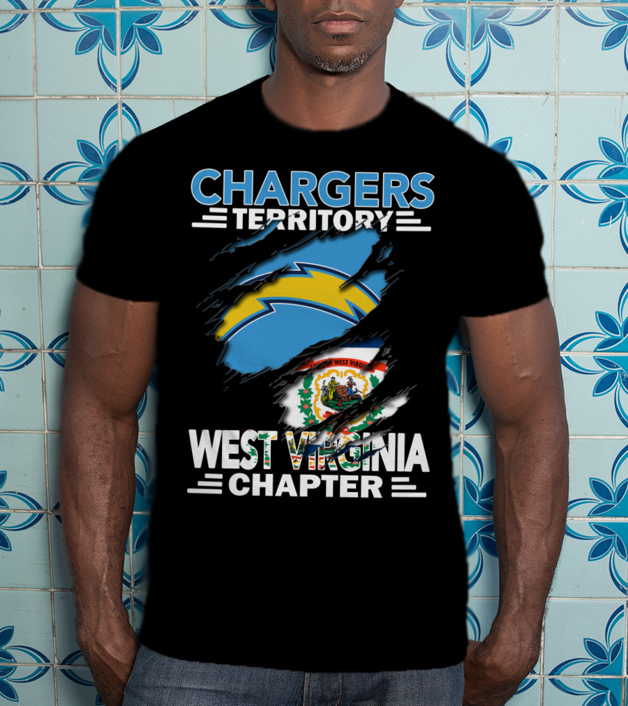 Chargers Territory West Virginia Chapter Torn Flag T-Shirt