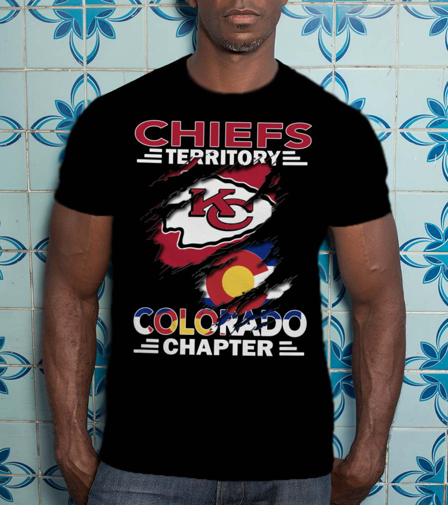 Chiefs Territory Colorado Chapter Kc Logo Colorado Flag T-Shirt
