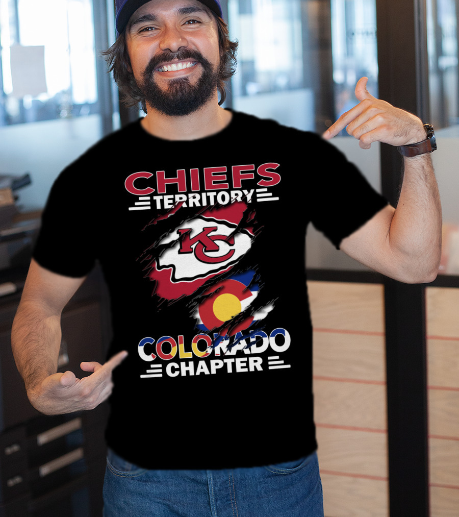 Chiefs Territory Colorado Chapter Kc Logo Colorado Flag T-Shirt