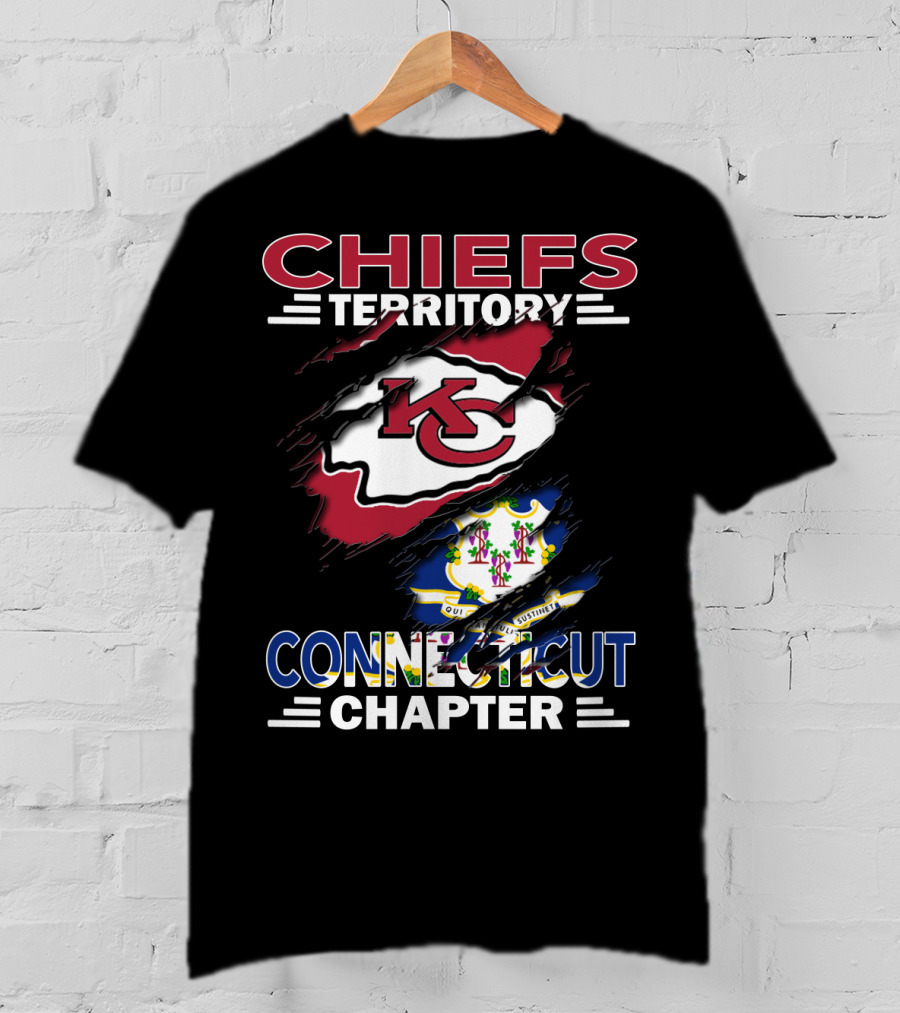 Chiefs Territory Connecticut Chapter KC Chiefs Logo And Connecticut State Seal T-Shirt