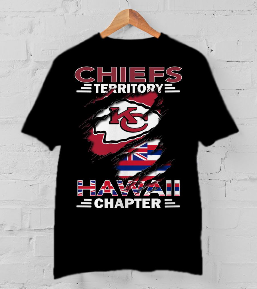 Chiefs Territory Hawaii Chapter KC Logo Hawaiian Flag T-Shirt
