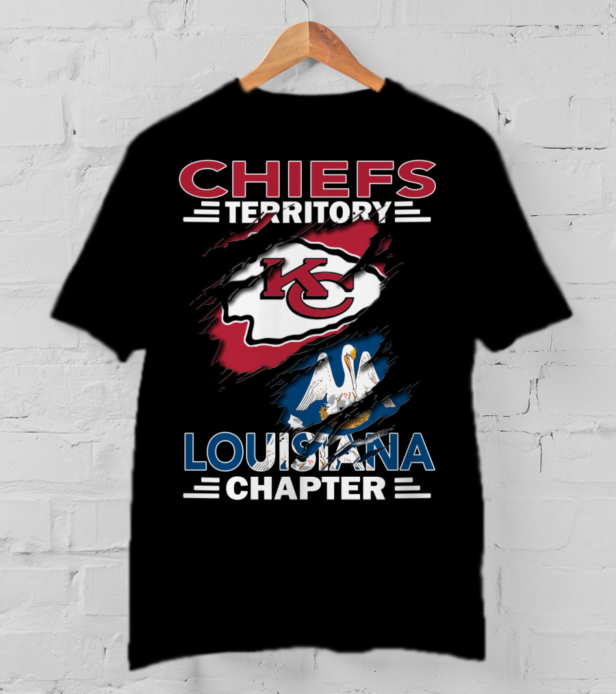 Chiefs Territory Louisiana Chapter KC Logo And State Flag T-Shirt