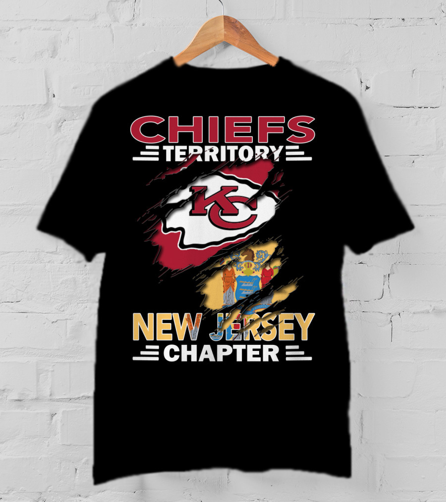 Chiefs Territory New Jersey Chapter KC Logo And State Emblem T-Shirt
