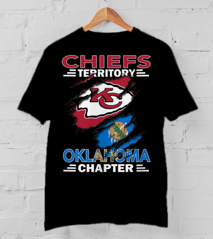 Chiefs Territory Oklahoma Chapter KC Logo And State Flag Combo T-Shirt