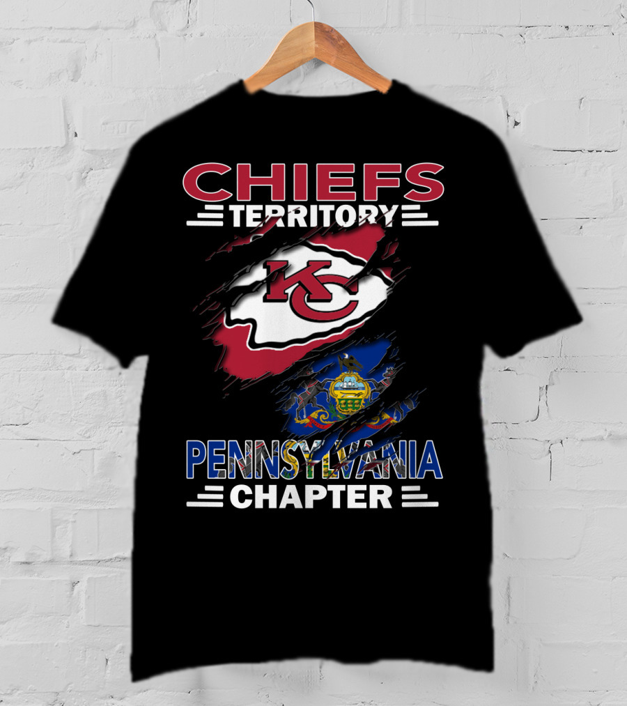 Chiefs Territory Pennsylvania Chapter Kansas City Chiefs Pennsylvania State Flag T-Shirt