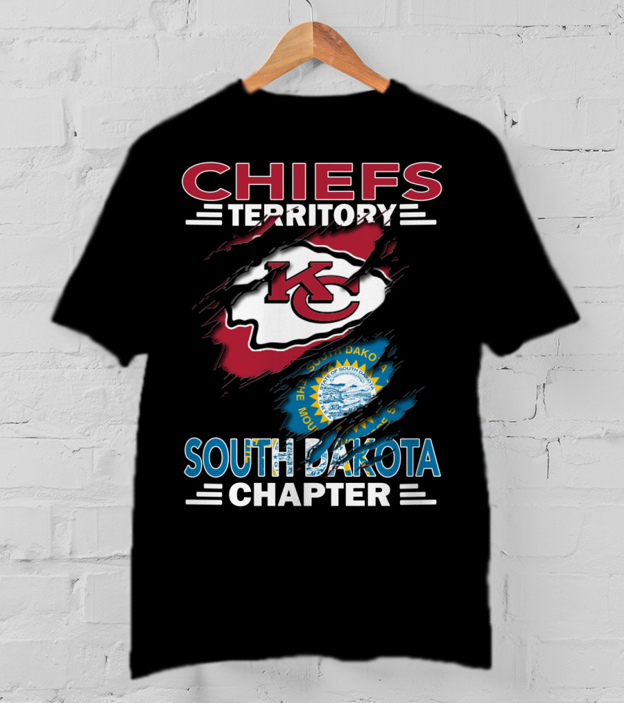 CHIEFS TERRITORY SOUTH DAKOTA CHAPTER KC Logo And South Dakota Emblem T-Shirt