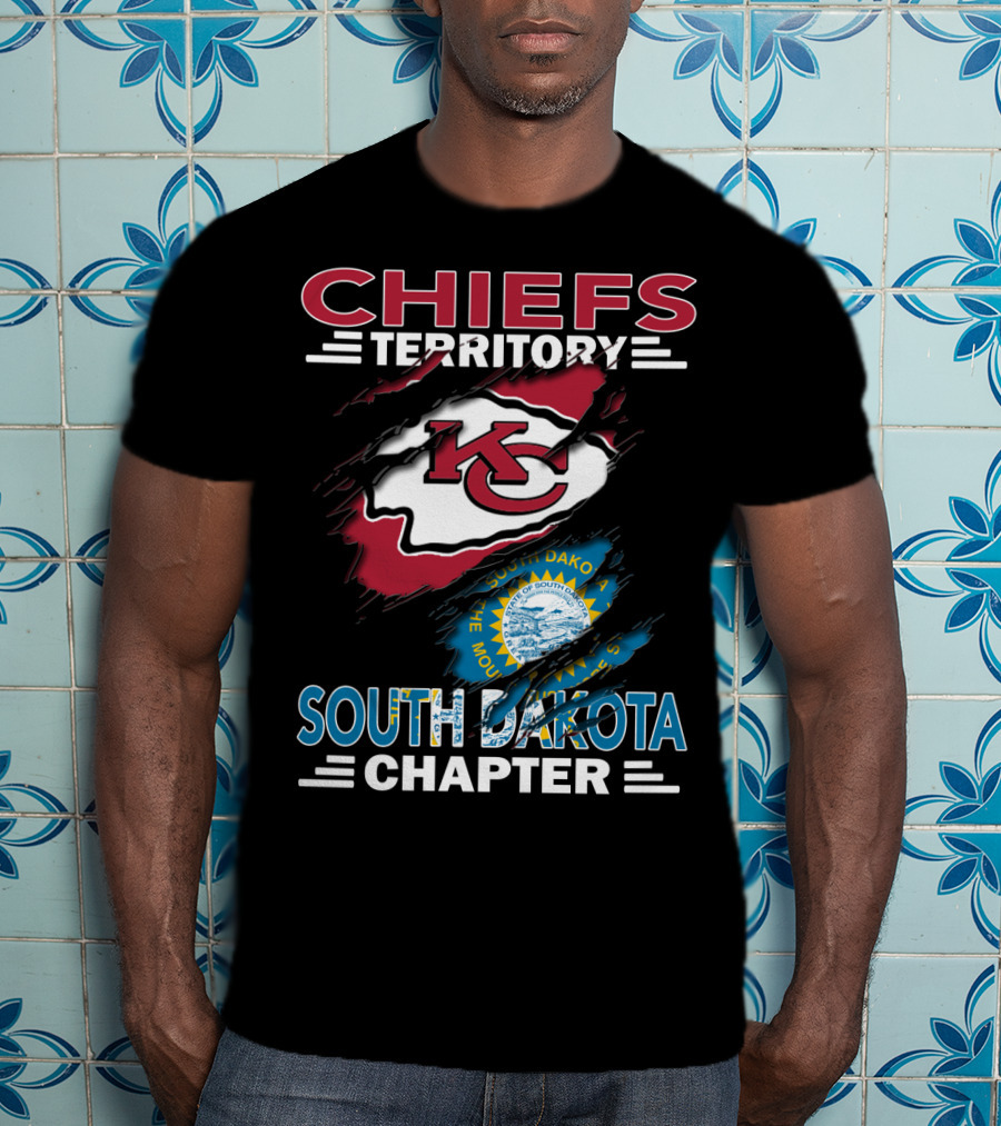 CHIEFS TERRITORY SOUTH DAKOTA CHAPTER KC Logo And South Dakota Emblem T-Shirt