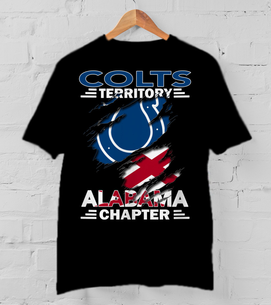 Colts Territory Alabama Chapter Indianapolis Colts Logo With Alabama State Flag T-Shirt