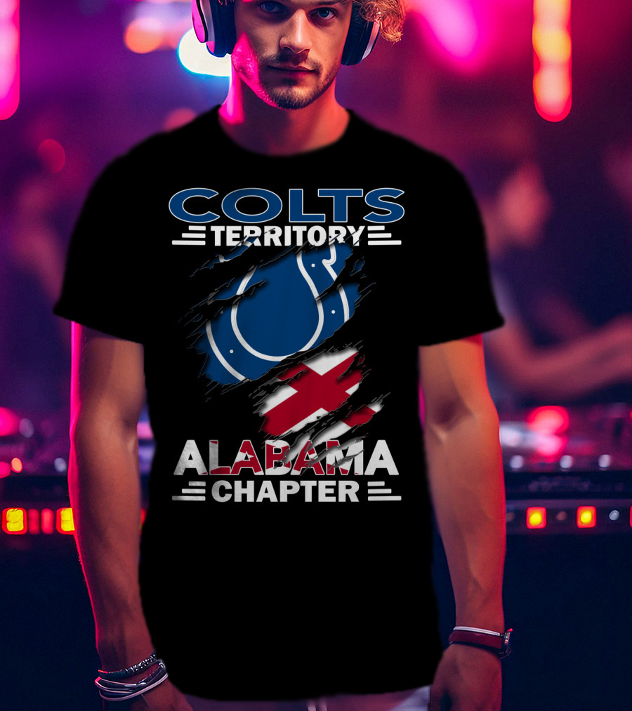 Colts Territory Alabama Chapter Indianapolis Colts Logo With Alabama State Flag T-Shirt
