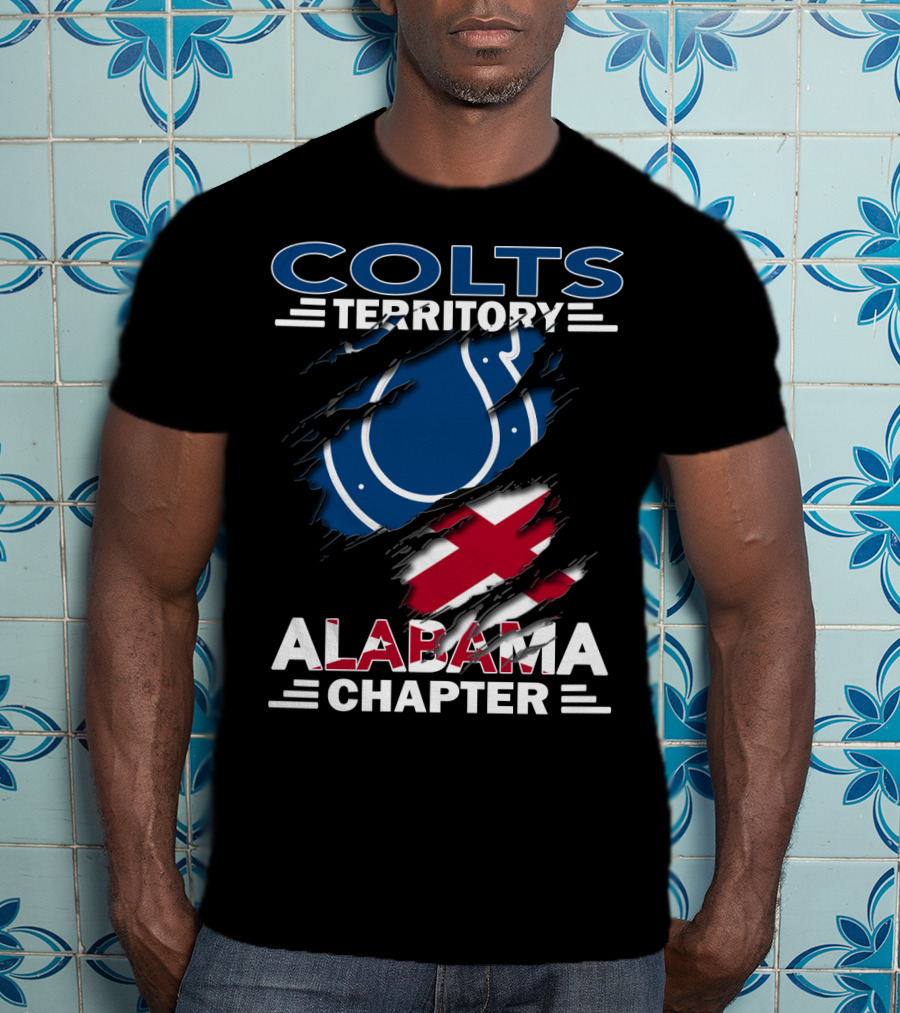 Colts Territory Alabama Chapter Indianapolis Colts Logo With Alabama State Flag T-Shirt