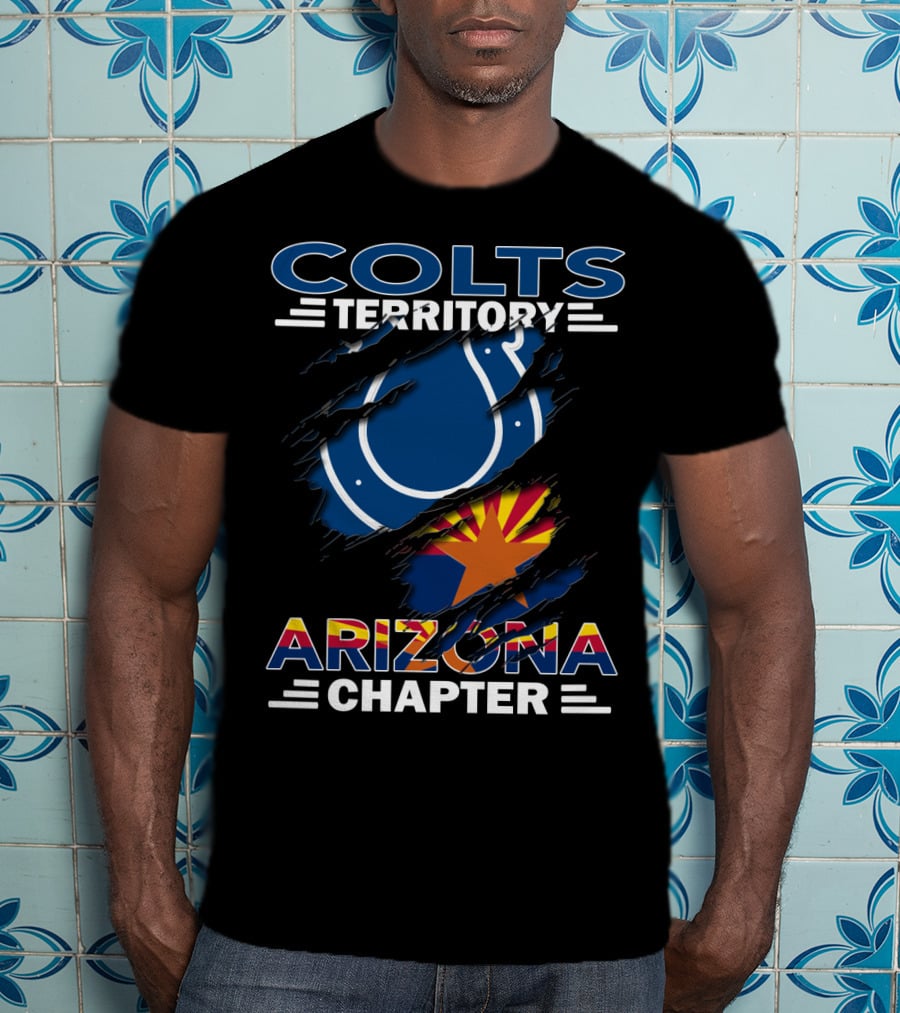 Colts Territory Arizona Chapter Blue Horseshoe And Arizona Flag Integration T-Shirt