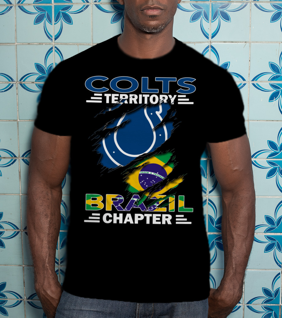 Colts Territory Brazil Chapter Brazil Flag And Horseshoe T-Shirt