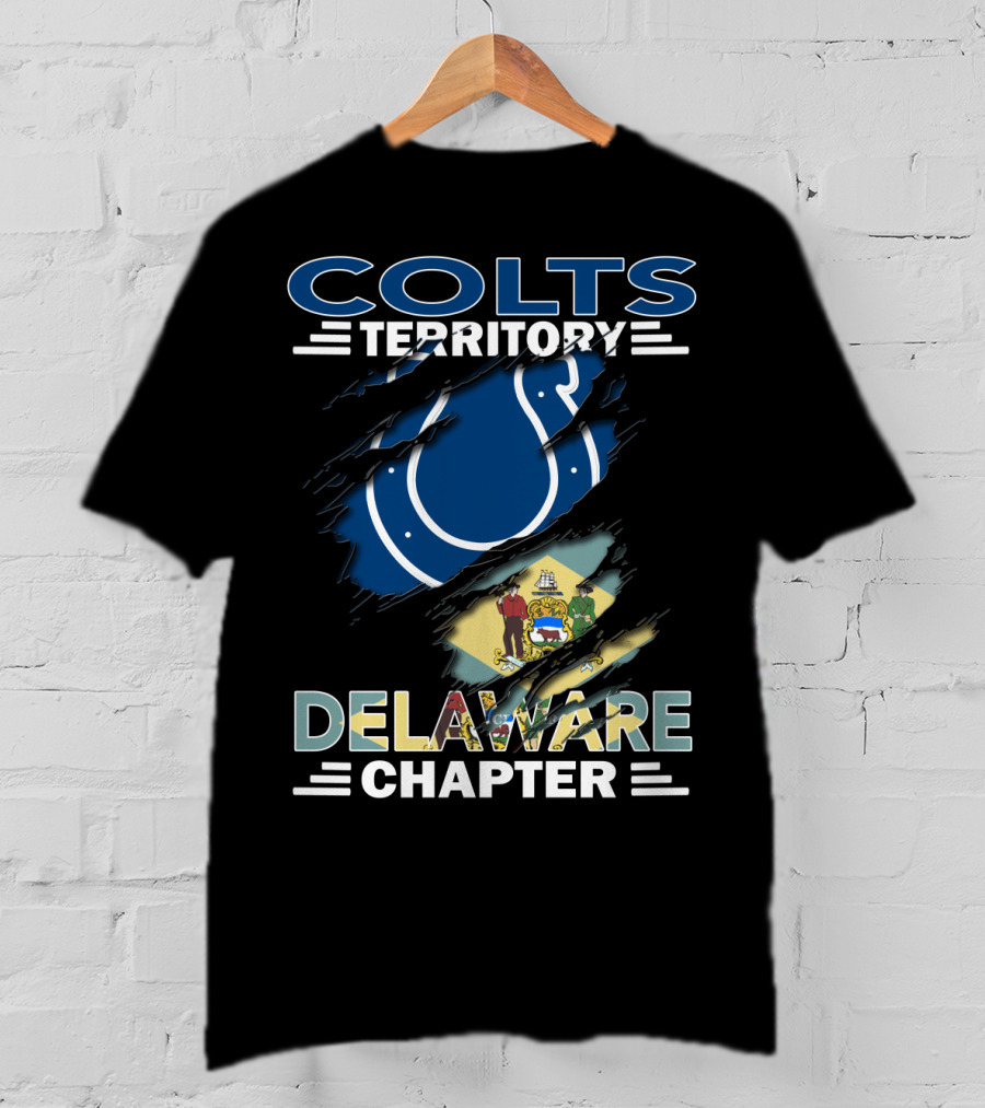 Colts Territory Delaware Chapter With Flag And Horseshoe T-Shirt