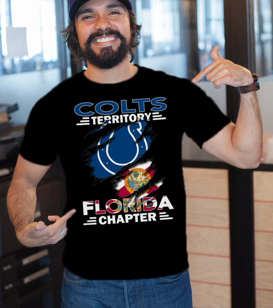 Colts Territory Florida Chapter Blue Horseshoe And State Flag T-Shirt
